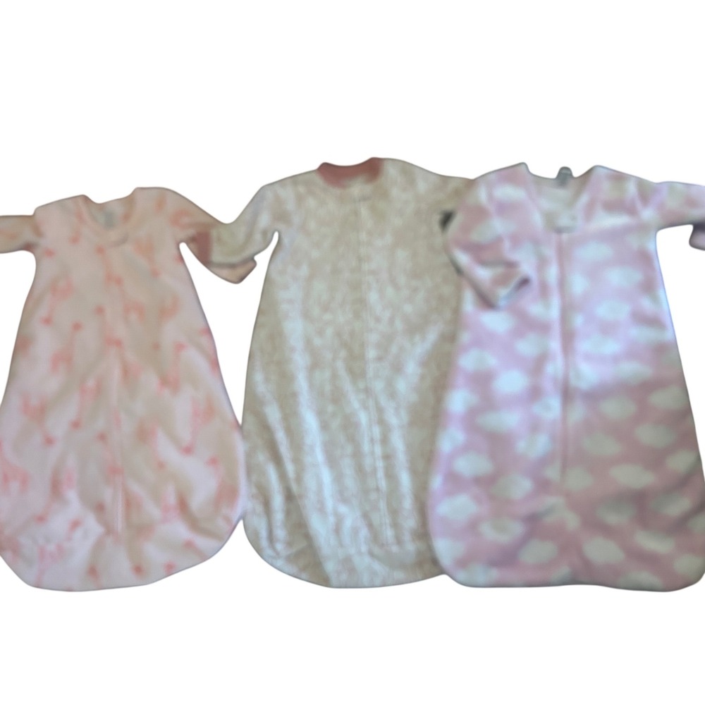 Carter's Hudson Baby Fleece Sleep Sack Bundle Giraffe Dog Cloud Pink White 0-6M